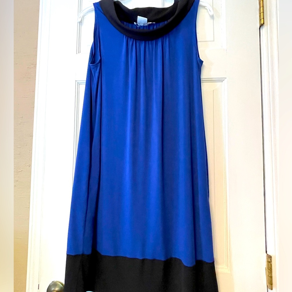 Maggy London Royal Blue Midi Dress with Black Trim